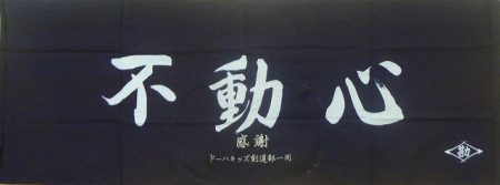 剣道面タオル(面下手拭)　無心　染め抜き　1枚から団体名・個人名刺繍します　　